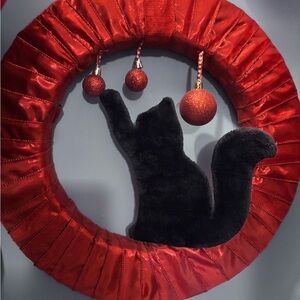 Playful Cat Holiday Wreath